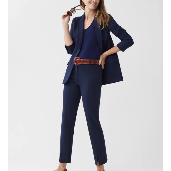 J. McLaughlin Deanne Pants Winter Navy Tailored Professional Size 8 NWOT $188 - Picture 2 of 5